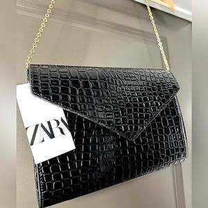 ZARA | Large Croc Clutch